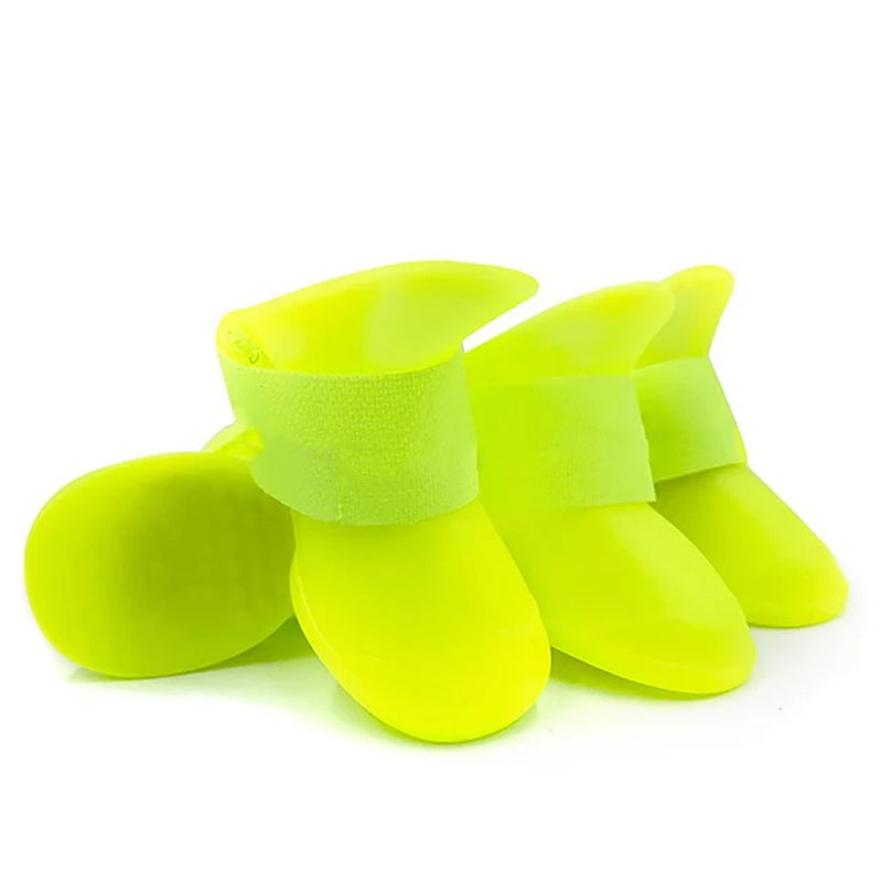 4Pcs Pet Waterproof Rainshoe Anti-Slip Rubber Boot for Small Medium Large Dogs Cats Outdoor Shoe Dog Ankle Boots Pet Accessories