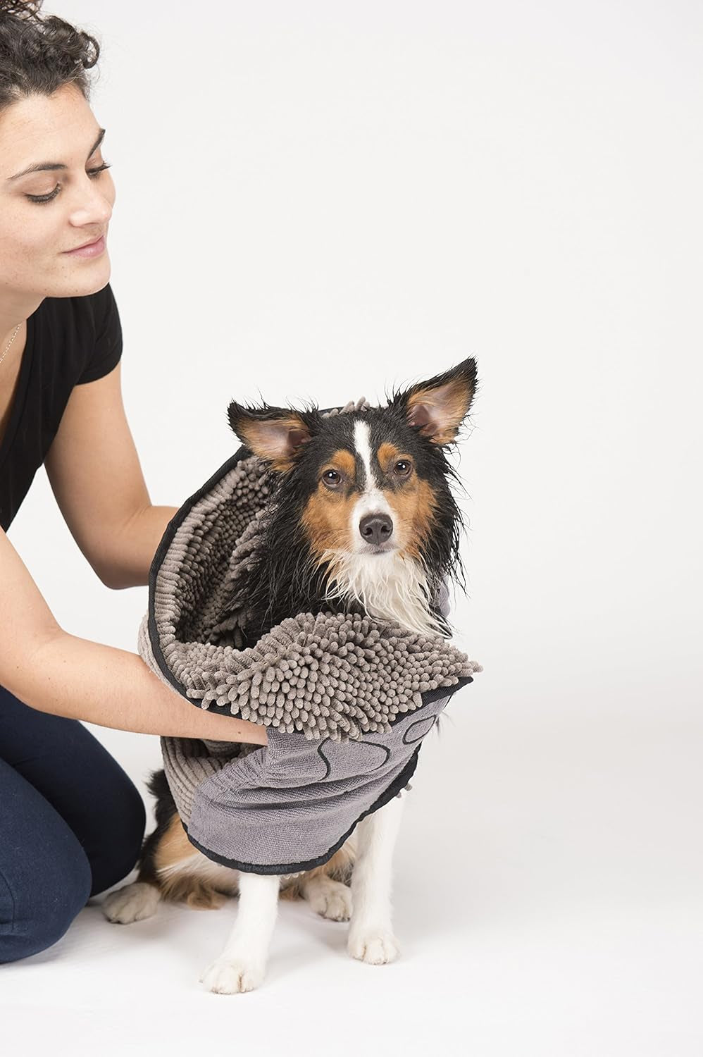 Shammy Dog Towels for Drying Dogs - Heavy Duty Soft Microfiber Bath Towel - Super Absorbent, Quick Drying, & Machine Washable - Must Have Dog & Cat Bathing Supplies | Grey 13X31